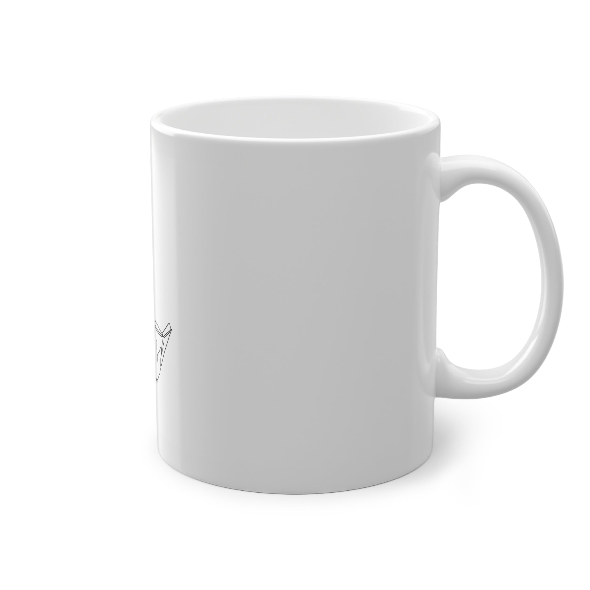 Keramisk kaffekopp med line art