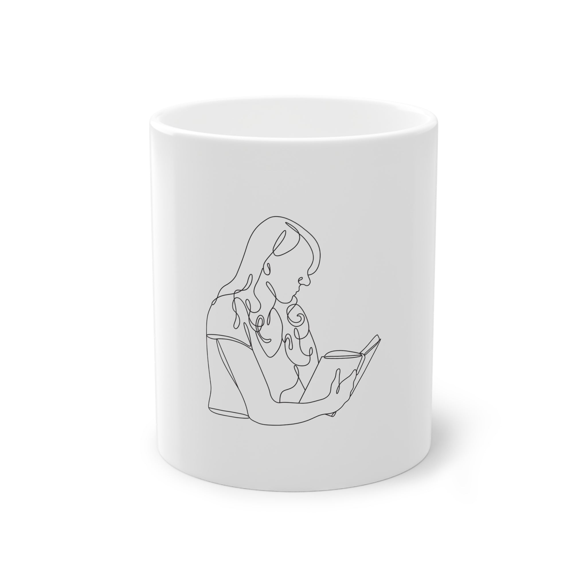Keramisk kaffekopp med line art