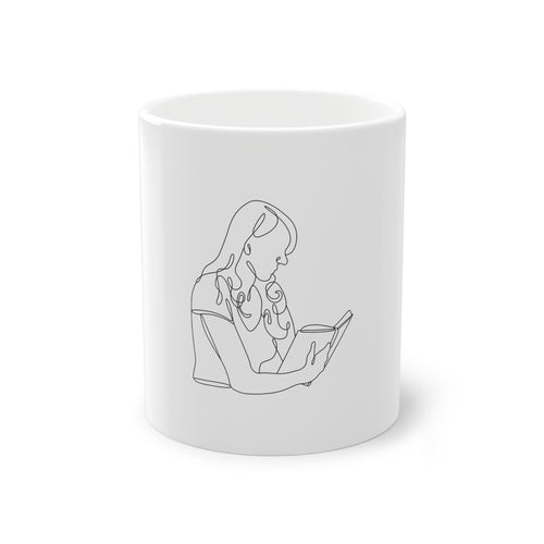 Keramisk kaffekopp med line art